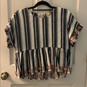 Anthropologie Maeve Women’s M Blue Stripped Top